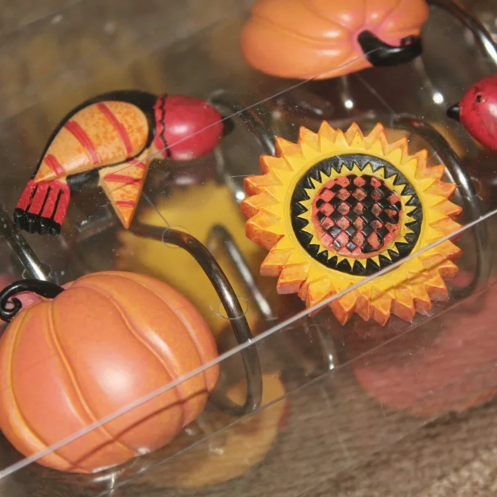 Harvest Home Shower Hooks Bernadette Deming Penny Lane Fall Pumpkin Bird NEW